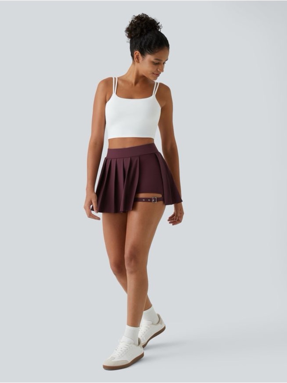 HALARA Pleated Athletic Skort in Plum
